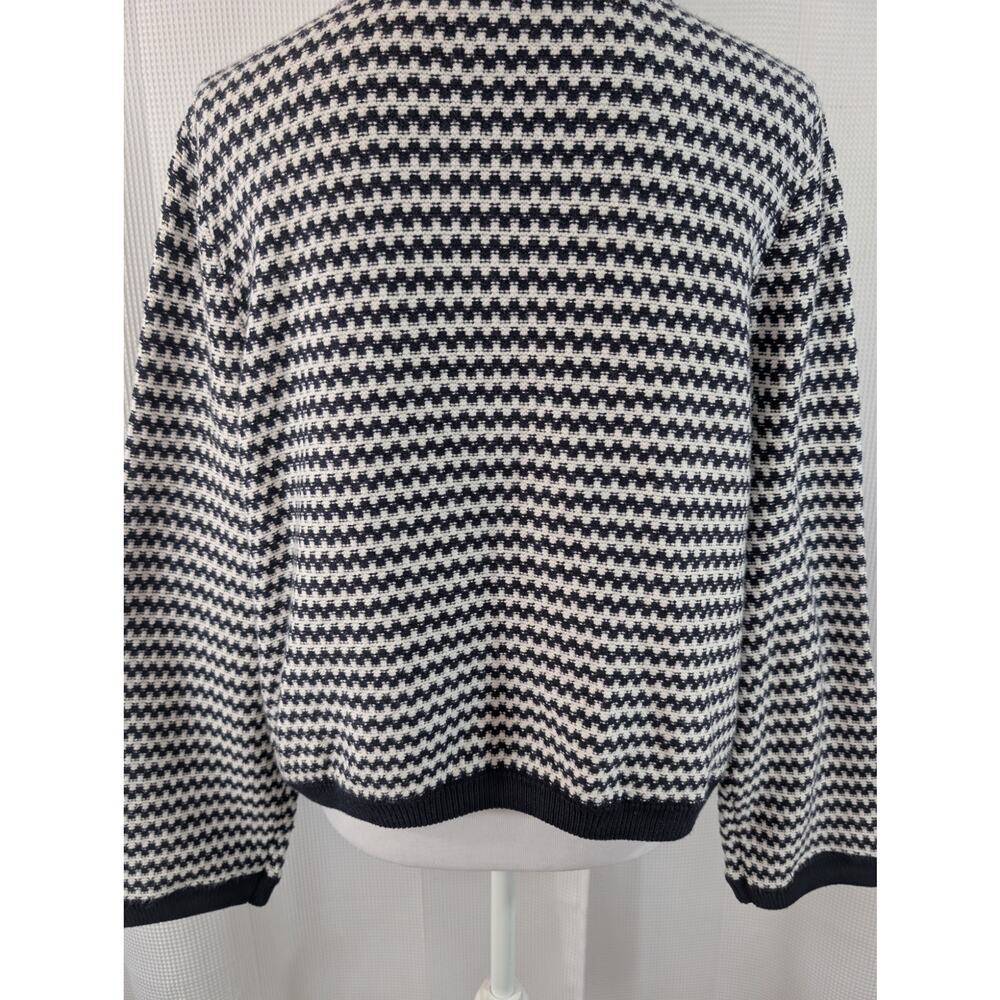 NWOT! FREE ASSEMBLY! BLACK & WHITE BLOCK STRIPED, POCKETED CARDIGAN SWEATER! XXL - Picture 9 of 14